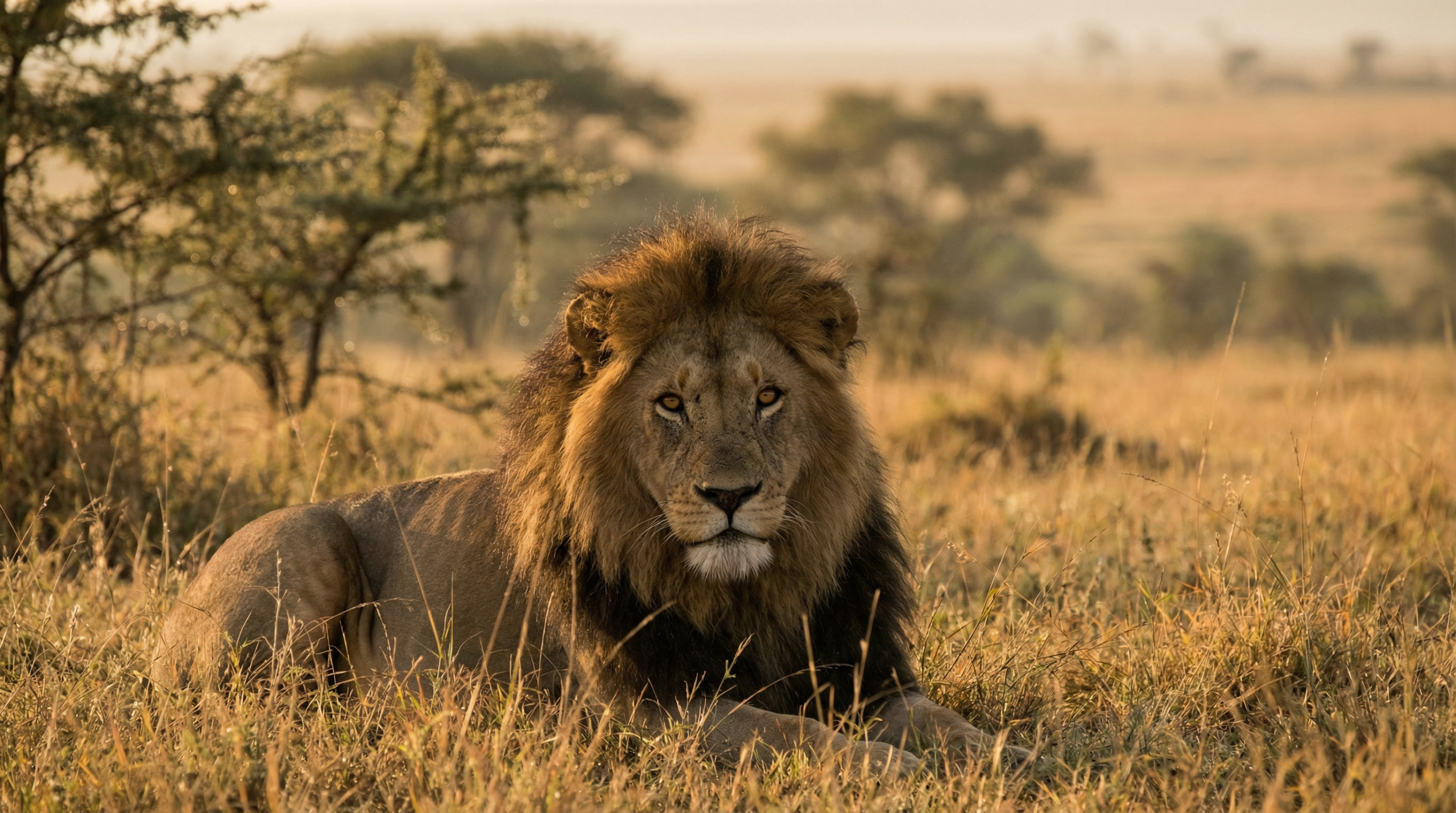 Majestic lion in the Maasai Mara